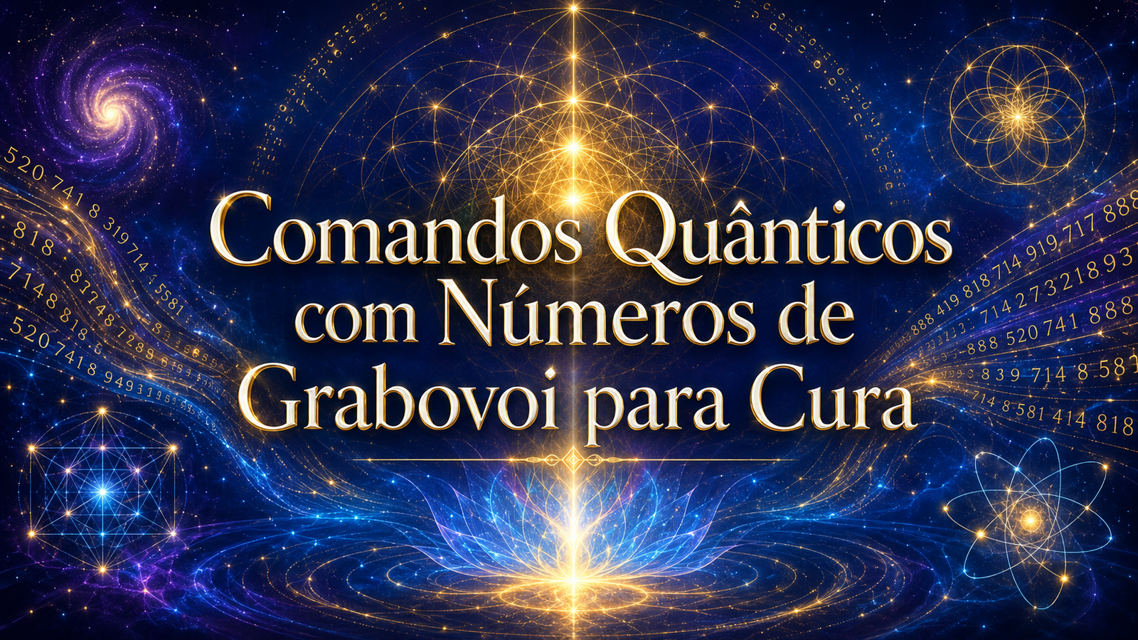 Capa do curso Comandos Quânticos com Números de Grabovoi para Cura